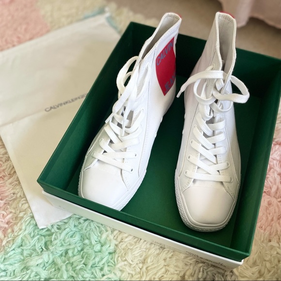 CALVIN KLEIN 205W39NYC white high-top sneakers - Picture 3 of 5